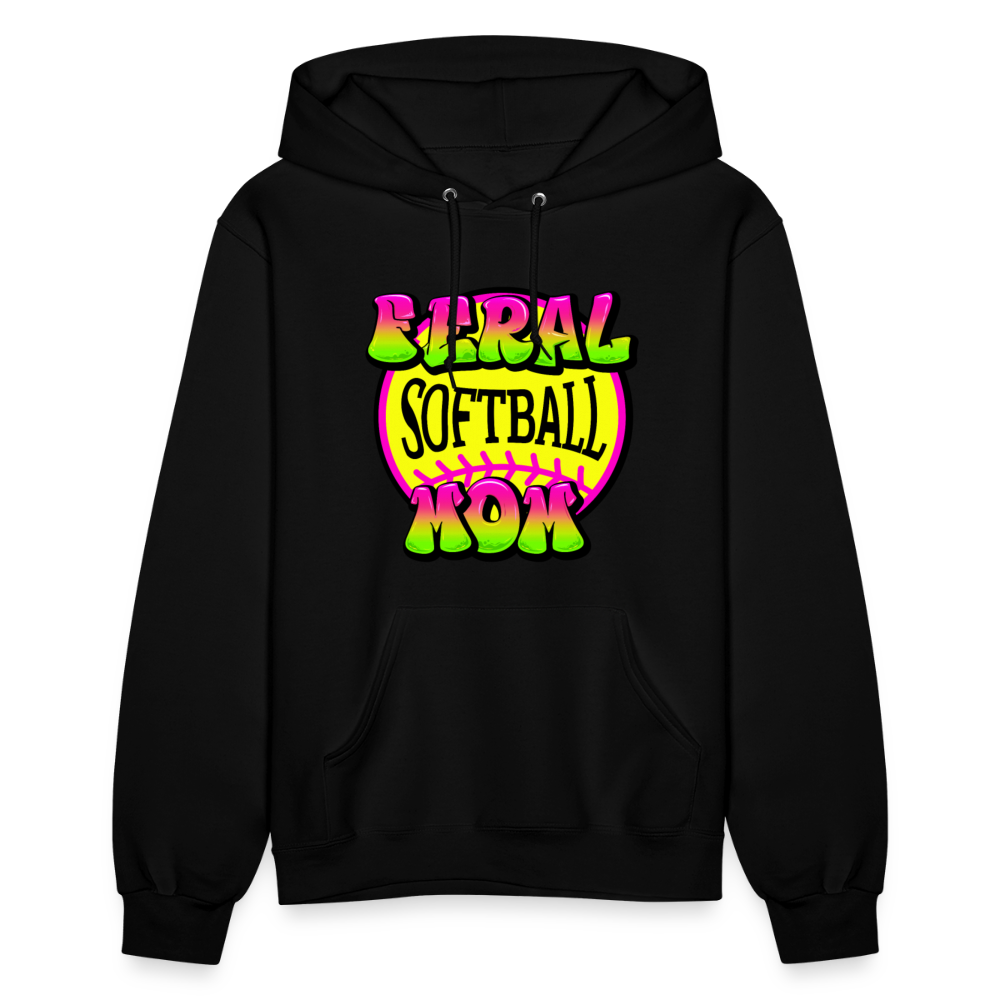 FERAL SOFTBALL MOM Women's Hoodie - black