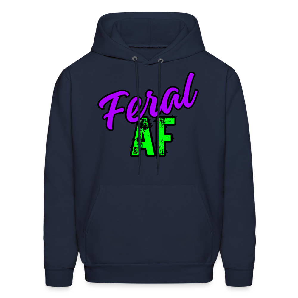 Unisex Purple/Green Feral AF Hoodie - navy