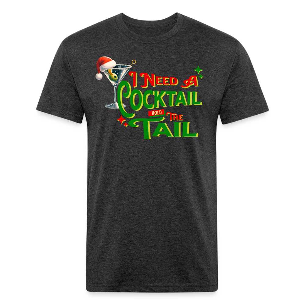 BENNETT PEACH NEED A COCKTAIL Fitted Cotton/Poly T-Shirt by Next Level - heather black