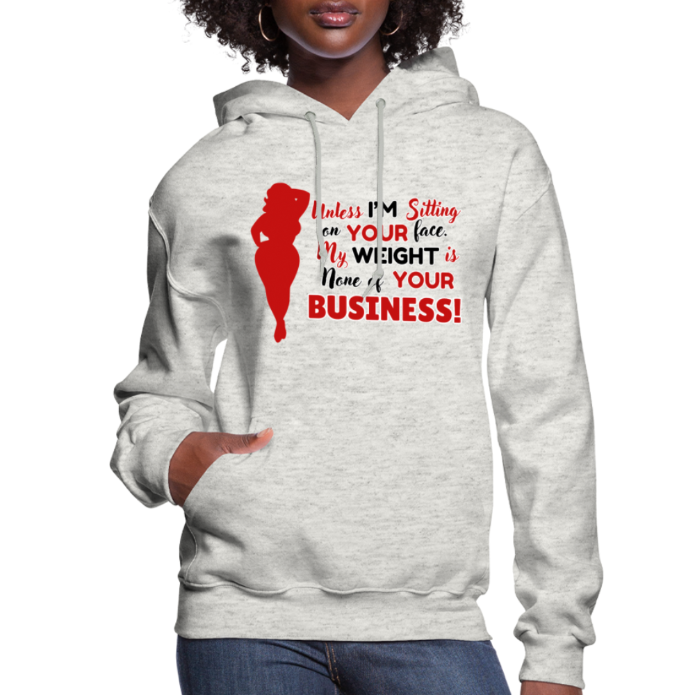 BENNETT PEACH SITTING ON YOUR FACE Women's Hoodie - heather oatmeal