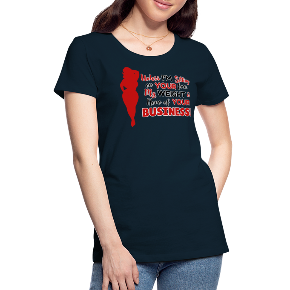 BENNETT PEACH "SITTING ON YOUR FACE" Women’s Premium T-Shirt - deep navy