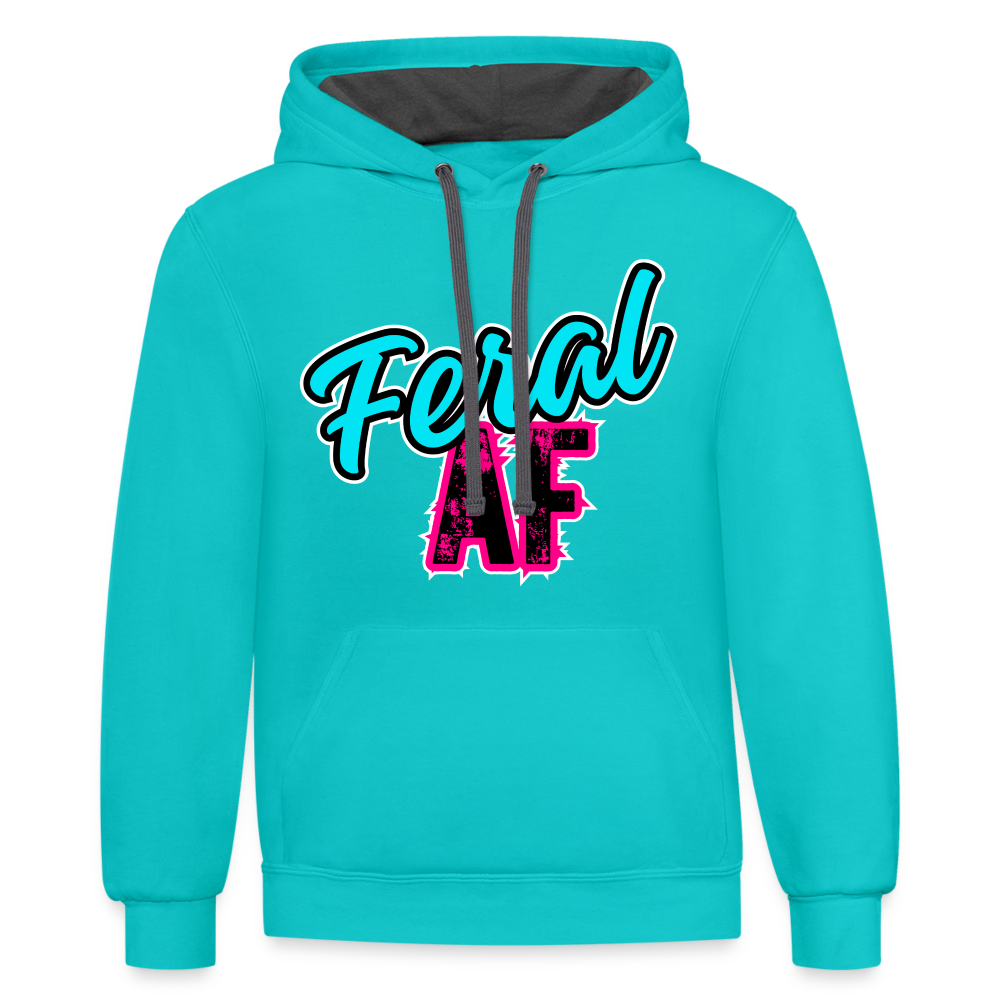 FERAL AF Contrast Hoodie - scuba blue/asphalt