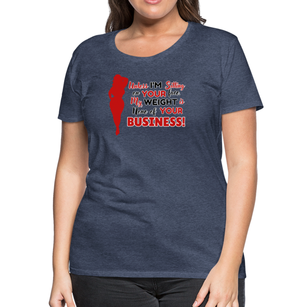 BENNETT PEACH "SITTING ON YOUR FACE" Women’s Premium T-Shirt - heather blue