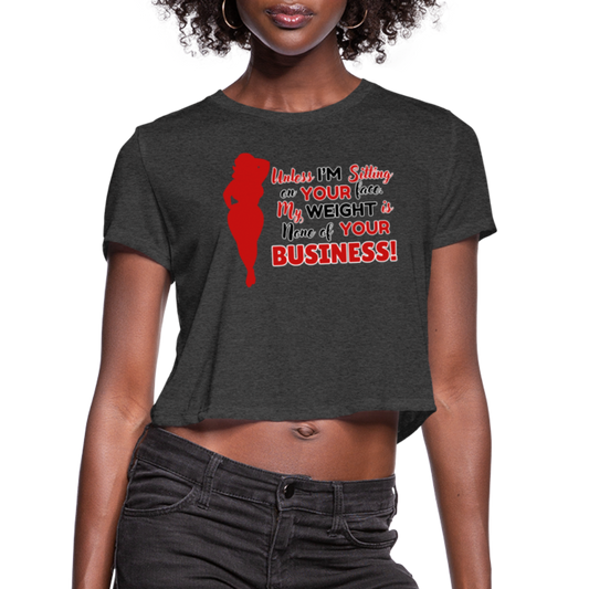 BENNETT PEACH "SITTING ON YOUR FACE" Women's Cropped T-Shirt - deep heather