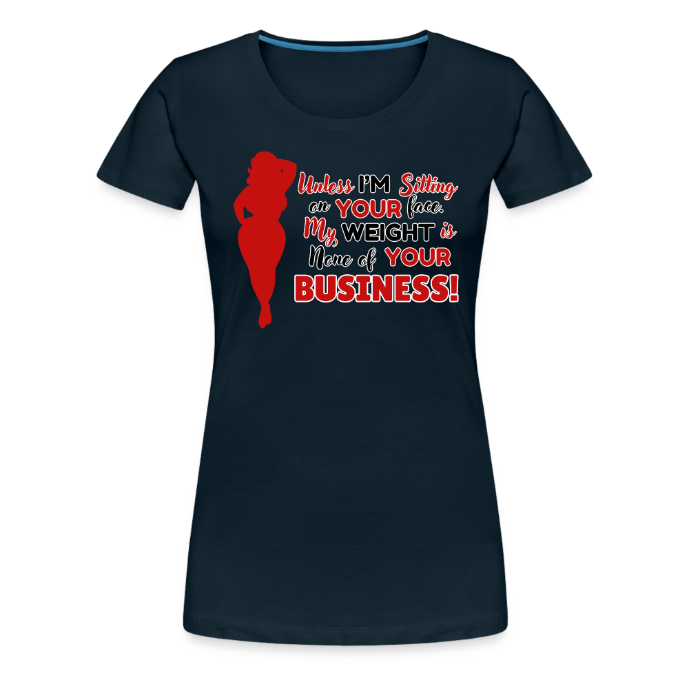 BENNETT PEACH "SITTING ON YOUR FACE" Women’s Premium T-Shirt - deep navy
