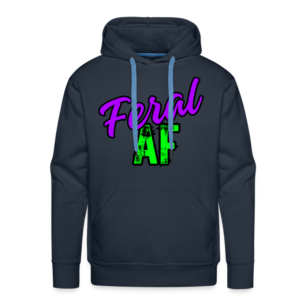 Feral AF Purple/Green Unisex Premium Hoodie - navy