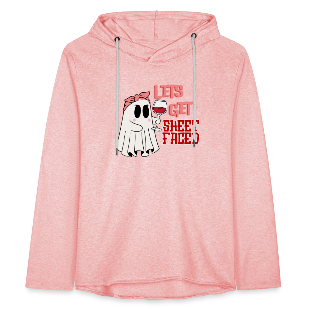 BENNETT PEACH SHEETFACED Unisex Lightweight Terry Hoodie - cream heather pink