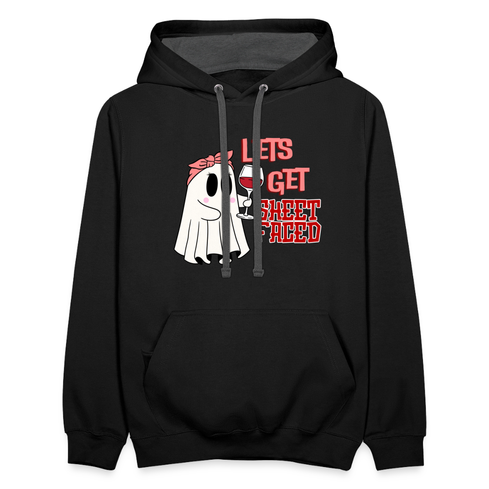 BENNETT PEACH SHEETFACED Contrast Hoodie - black/asphalt