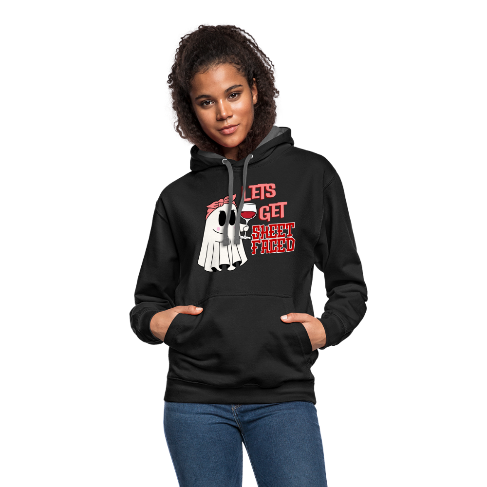 BENNETT PEACH SHEETFACED Contrast Hoodie - black/asphalt