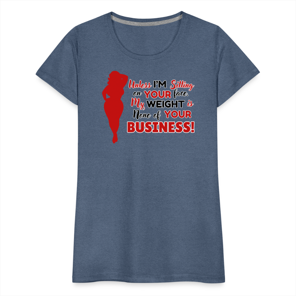 BENNETT PEACH "SITTING ON YOUR FACE" Women’s Premium T-Shirt - heather blue