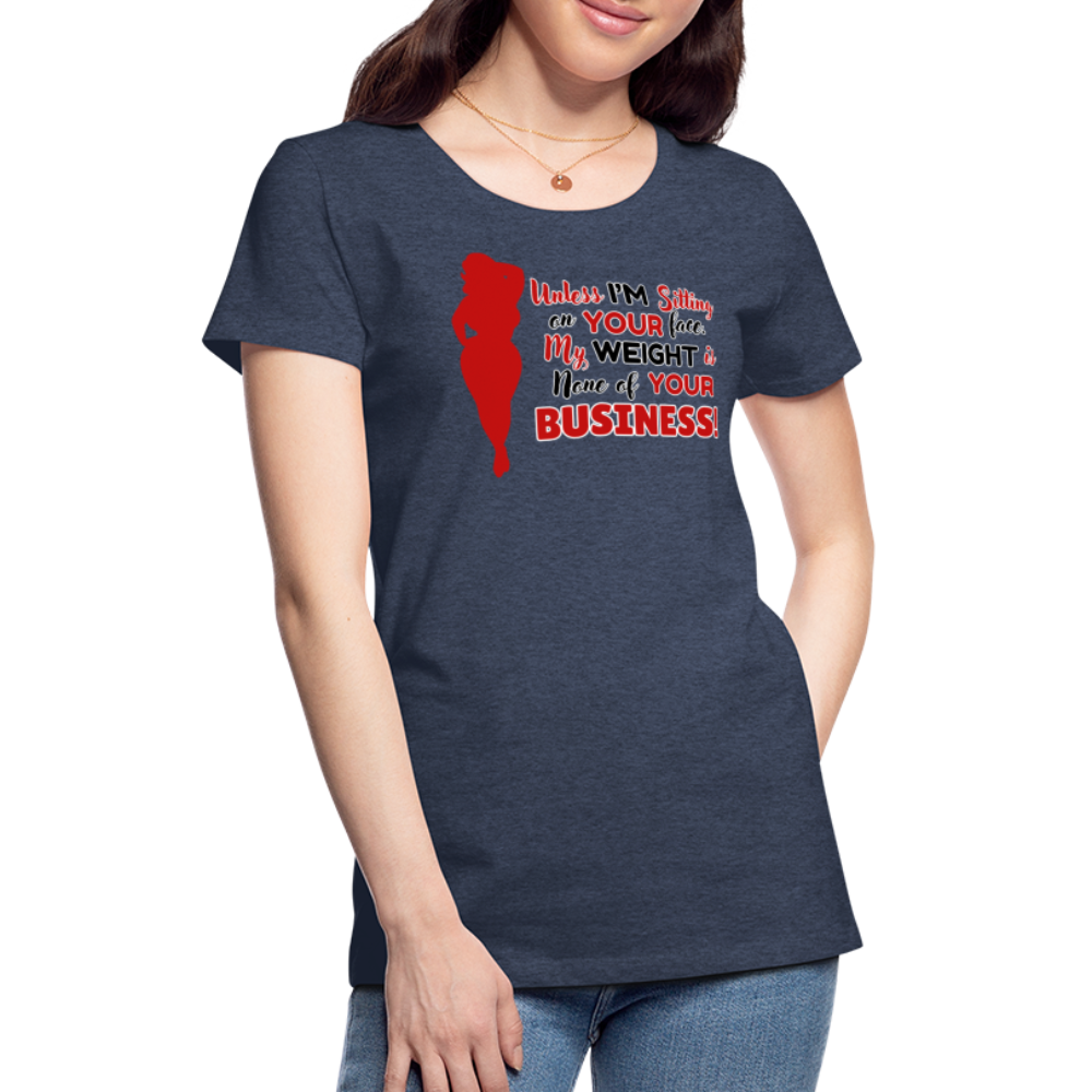 BENNETT PEACH "SITTING ON YOUR FACE" Women’s Premium T-Shirt - heather blue