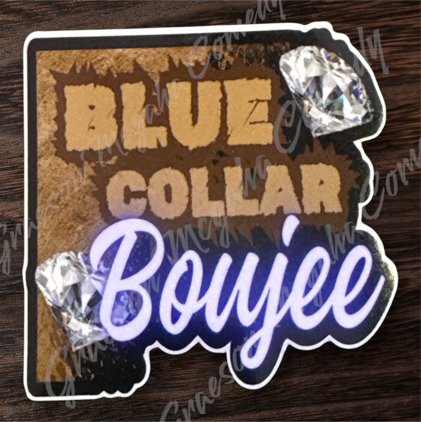 Blue Collar Boujee Diamond 3x3in Sticker #22