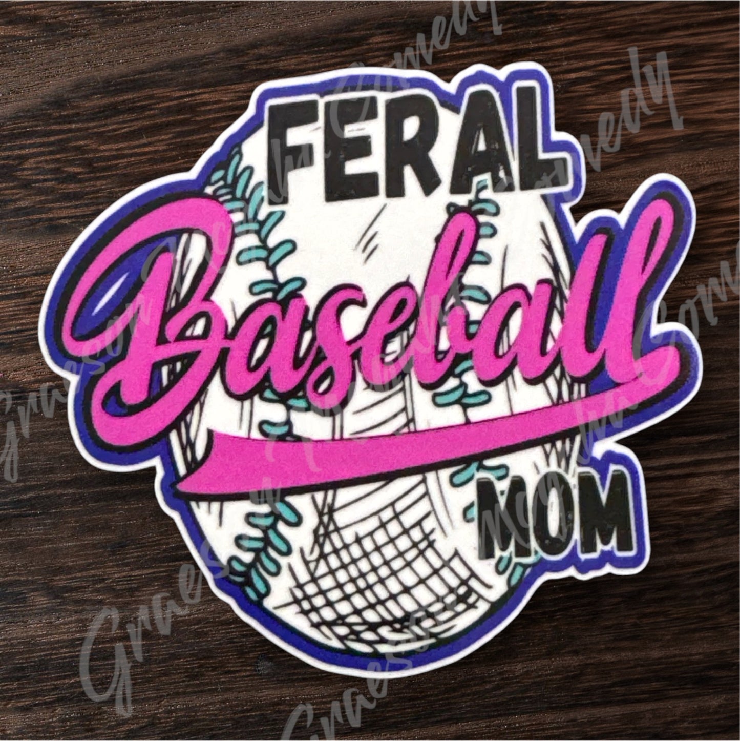 Feral Baseball Mom Sticker #15