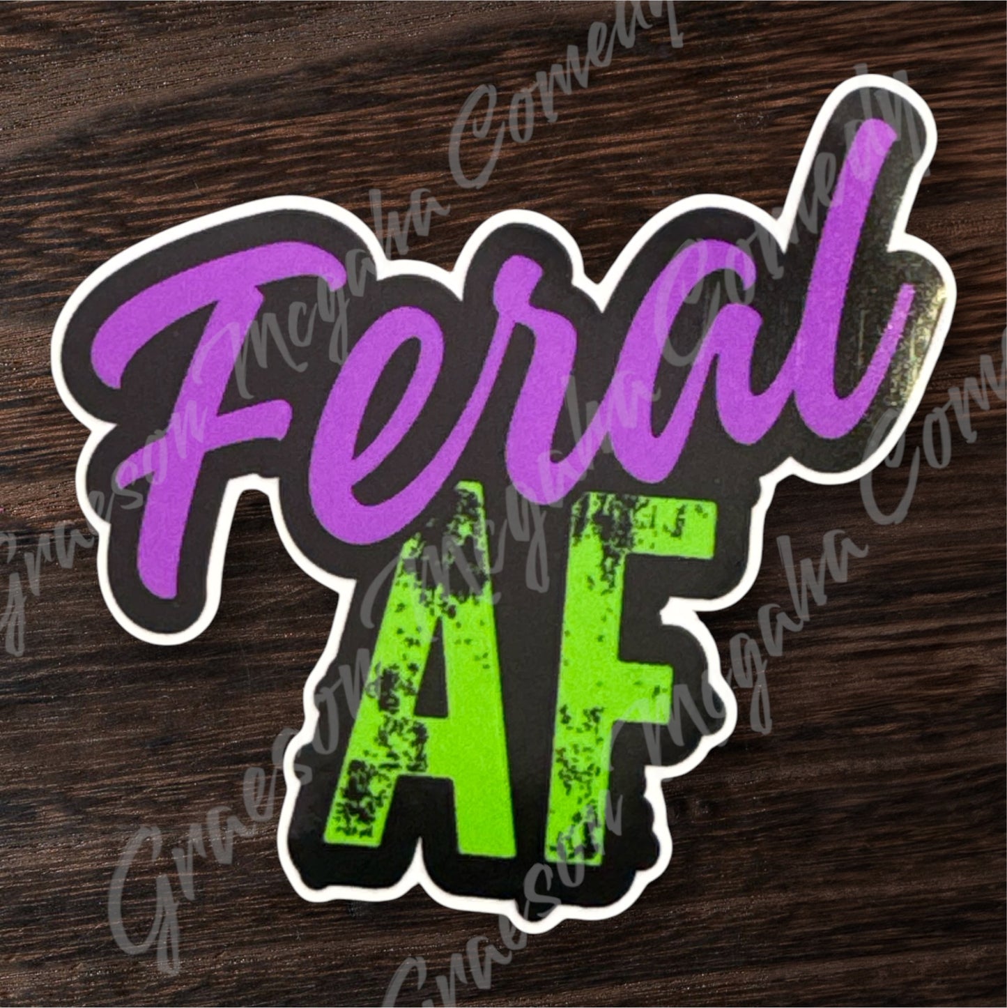 Feral AF Purple/Green Sticker #7