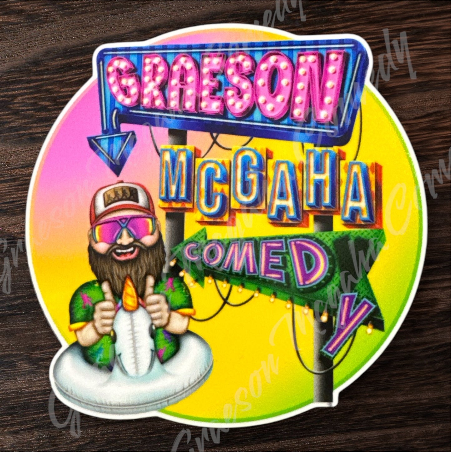 Lacey Design-Graeson Mcgaha Comedy Gradient 3.5x3.5in Sticker #31