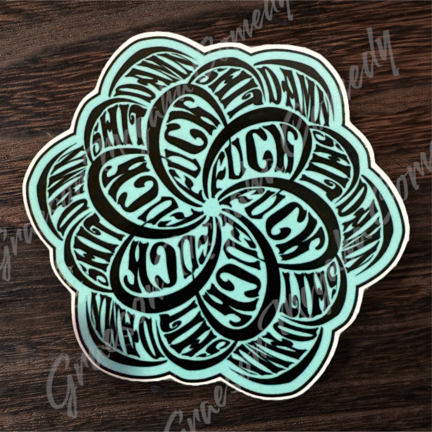 Cuss Word Mandala 3x3in Sticker #138