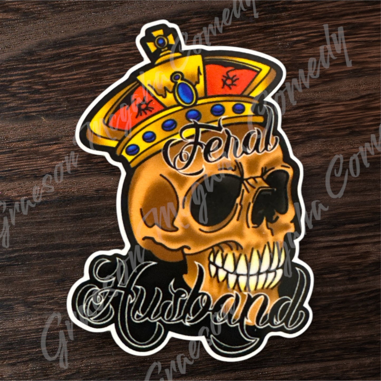 Feral Husband 2.6x3.7in Sticker #103