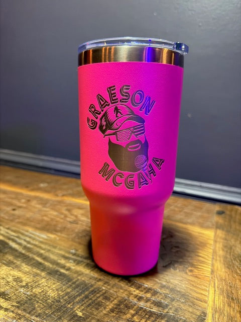 Graeson McGaha Logo 24oz HOT PINK Tumbler