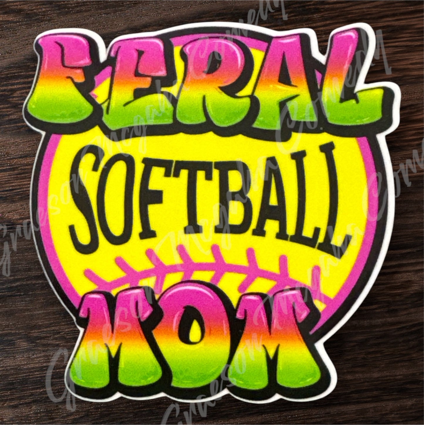 Feral Softball Mom Sticker #14