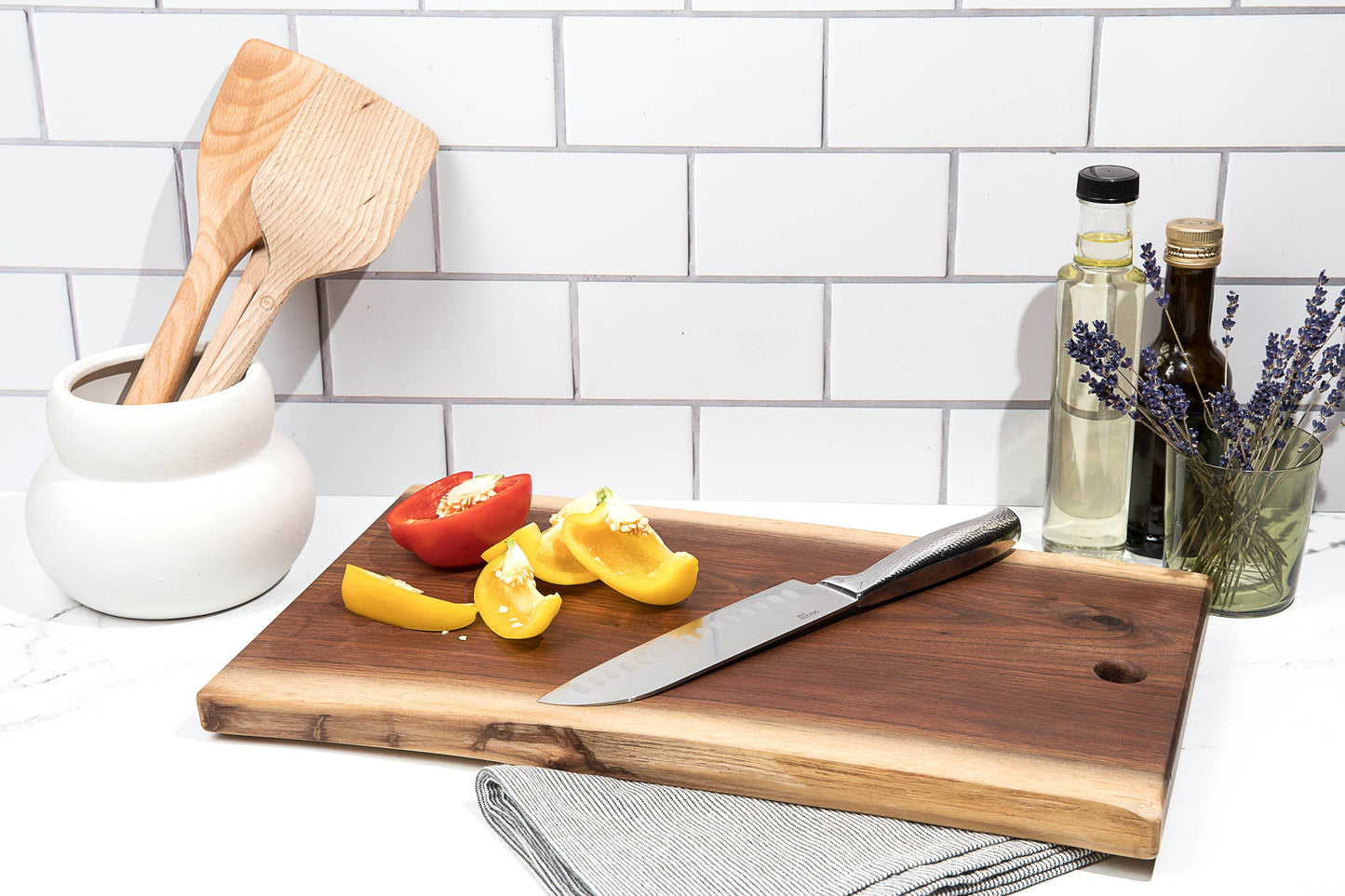 Cutting Board Live Edge - Black Walnut Handmade