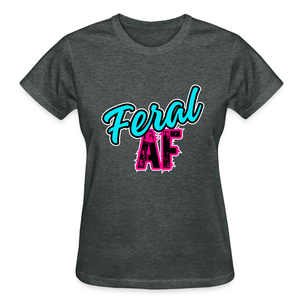 FERAL AF Ultra Cotton Ladies T-Shirt - deep heather