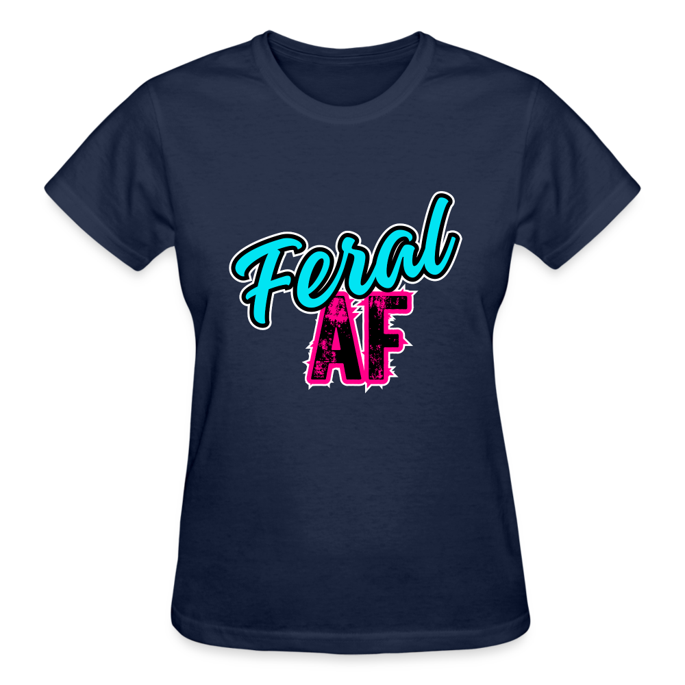 FERAL AF Ultra Cotton Ladies T-Shirt - navy