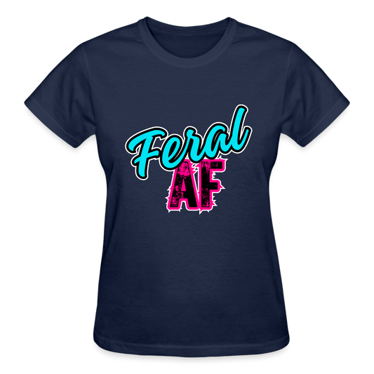 FERAL AF Ultra Cotton Ladies T-Shirt - navy