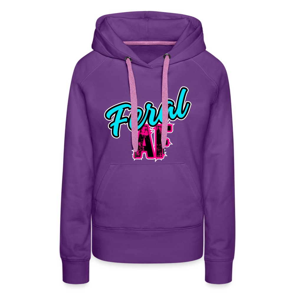 FERAL AF Women’s Premium Hoodie - purple