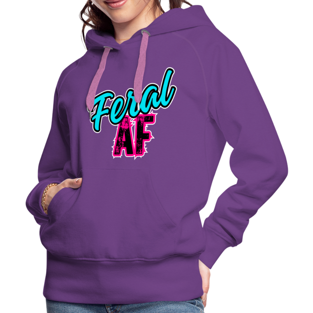 FERAL AF Women’s Premium Hoodie - purple
