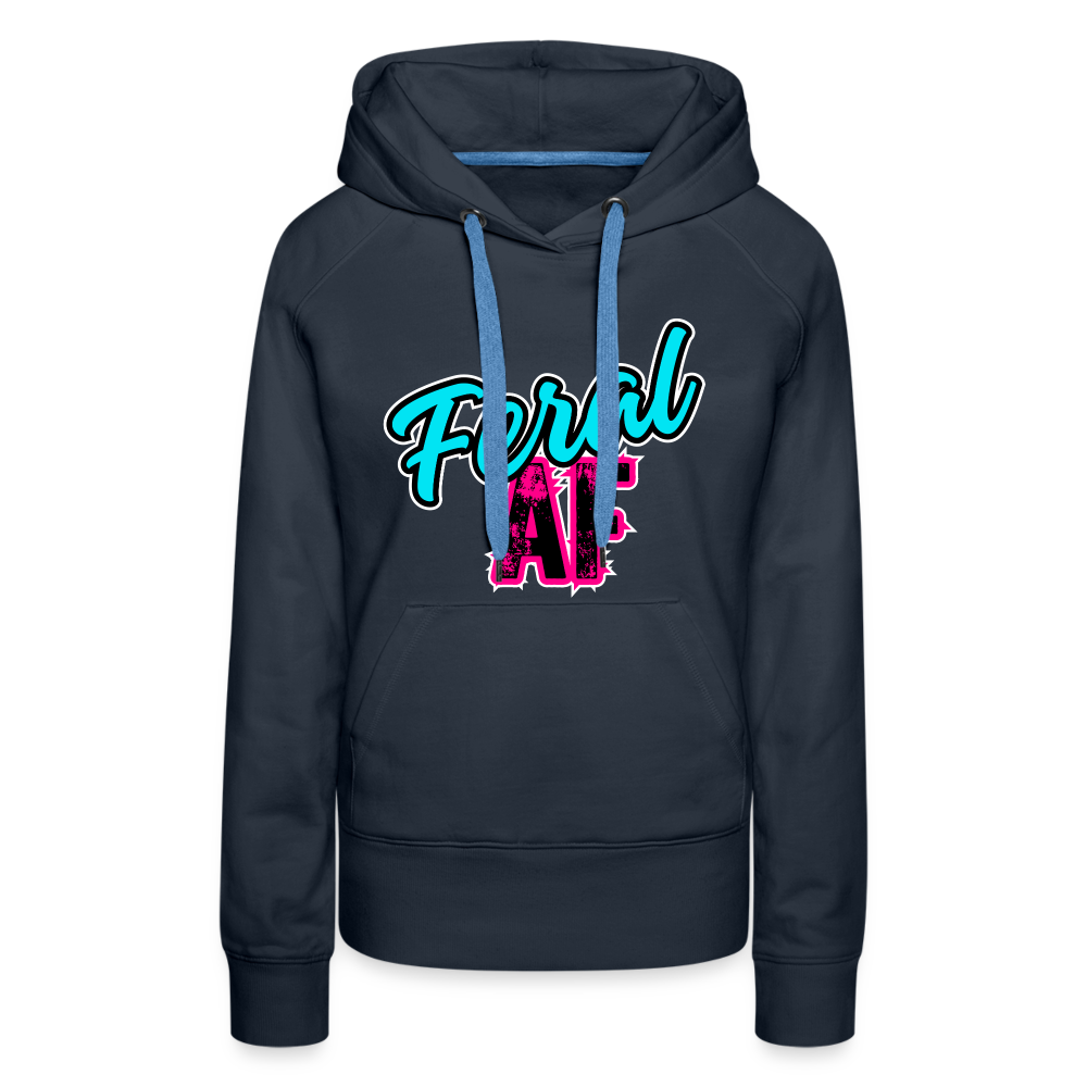 FERAL AF Women’s Premium Hoodie - navy