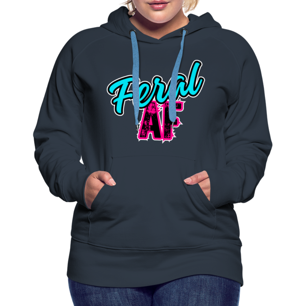FERAL AF Women’s Premium Hoodie - navy
