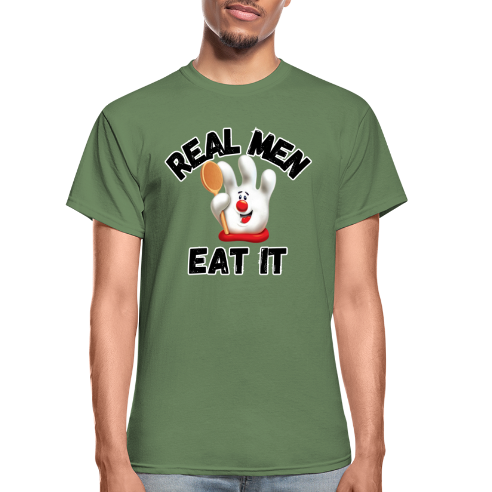 REAL MEN EAT IT Ultra Cotton Adult T-Shirt - military green