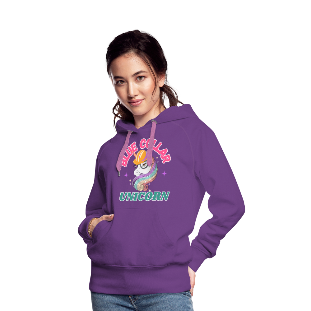 BLUE COLLAR UNICORN Women’s Premium Hoodie - purple