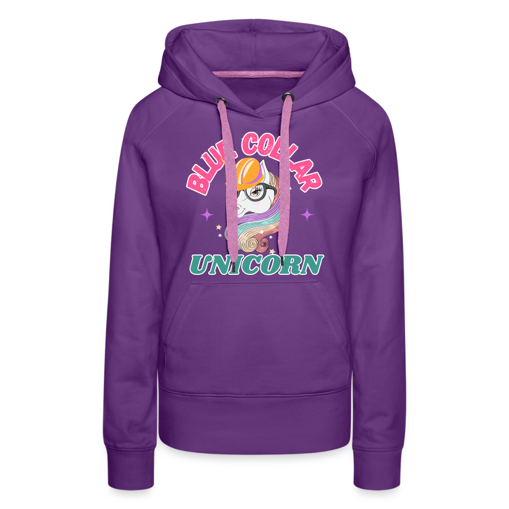 BLUE COLLAR UNICORN Women’s Premium Hoodie - purple