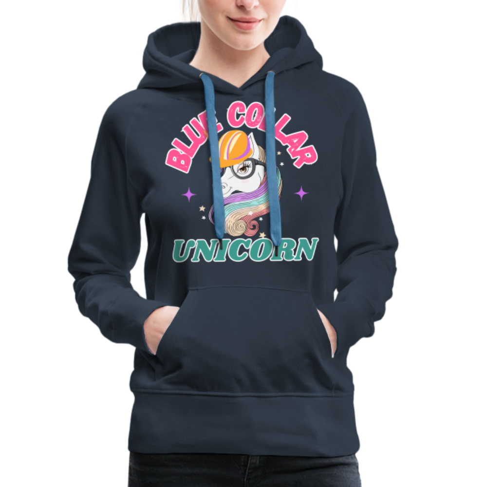 BLUE COLLAR UNICORN Women’s Premium Hoodie - navy