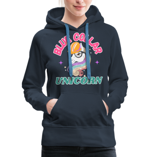 BLUE COLLAR UNICORN Women’s Premium Hoodie - navy