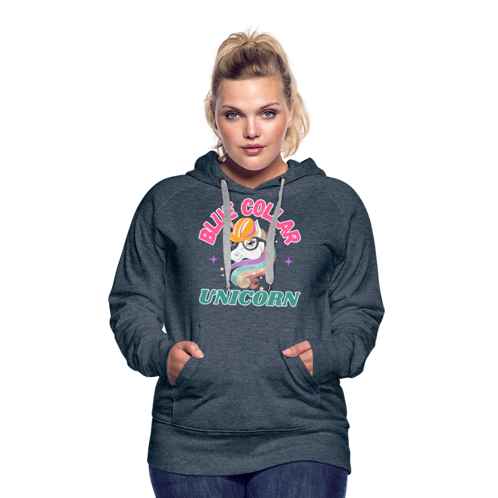 BLUE COLLAR UNICORN Women’s Premium Hoodie - heather denim