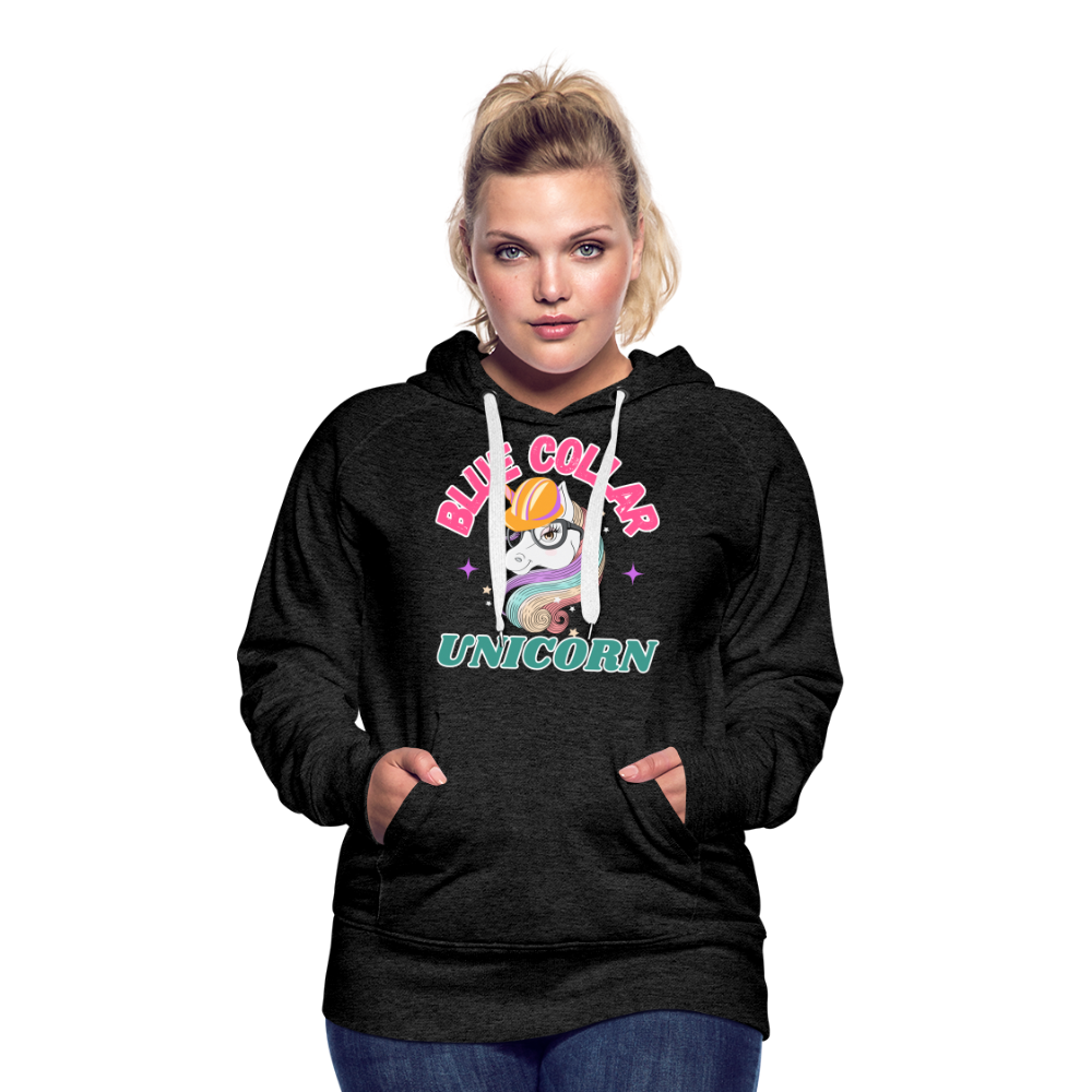 BLUE COLLAR UNICORN Women’s Premium Hoodie - charcoal grey