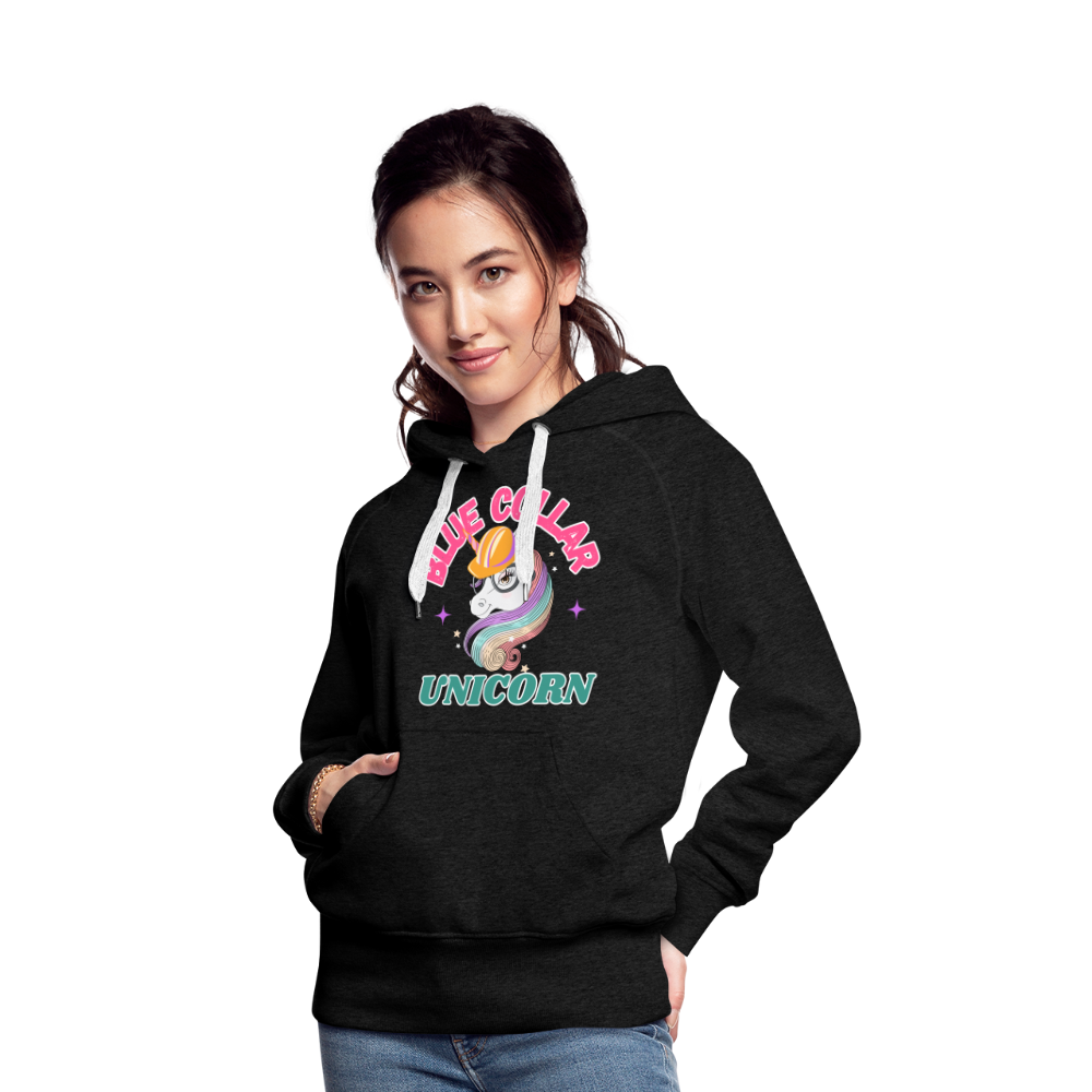 BLUE COLLAR UNICORN Women’s Premium Hoodie - charcoal grey