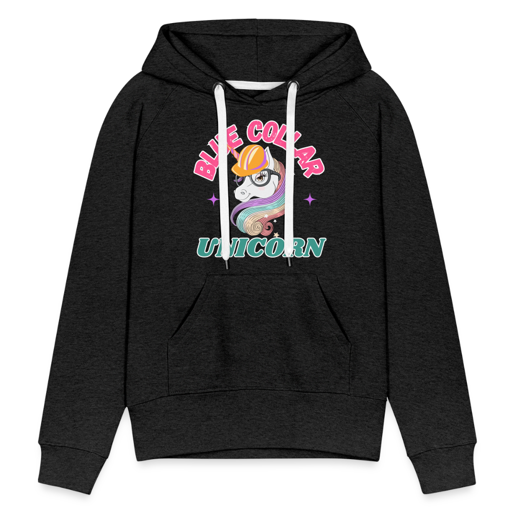 BLUE COLLAR UNICORN Women’s Premium Hoodie - charcoal grey