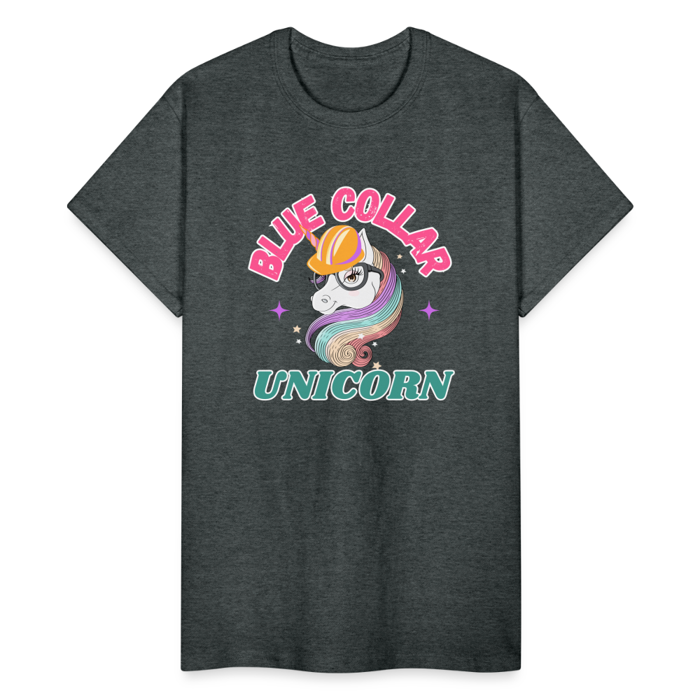 BLUE COLLAR UNICORN Gildan Ultra Cotton Adult T-Shirt - deep heather