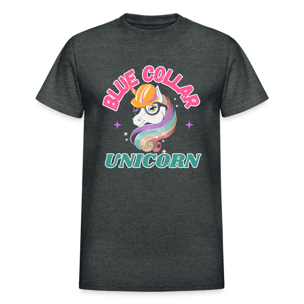 BLUE COLLAR UNICORN Gildan Ultra Cotton Adult T-Shirt - deep heather