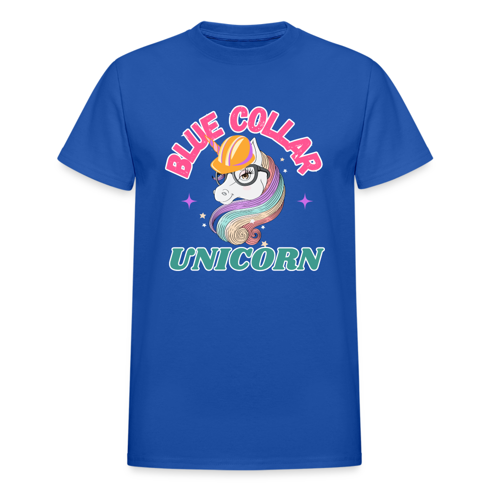 BLUE COLLAR UNICORN Gildan Ultra Cotton Adult T-Shirt - royal blue