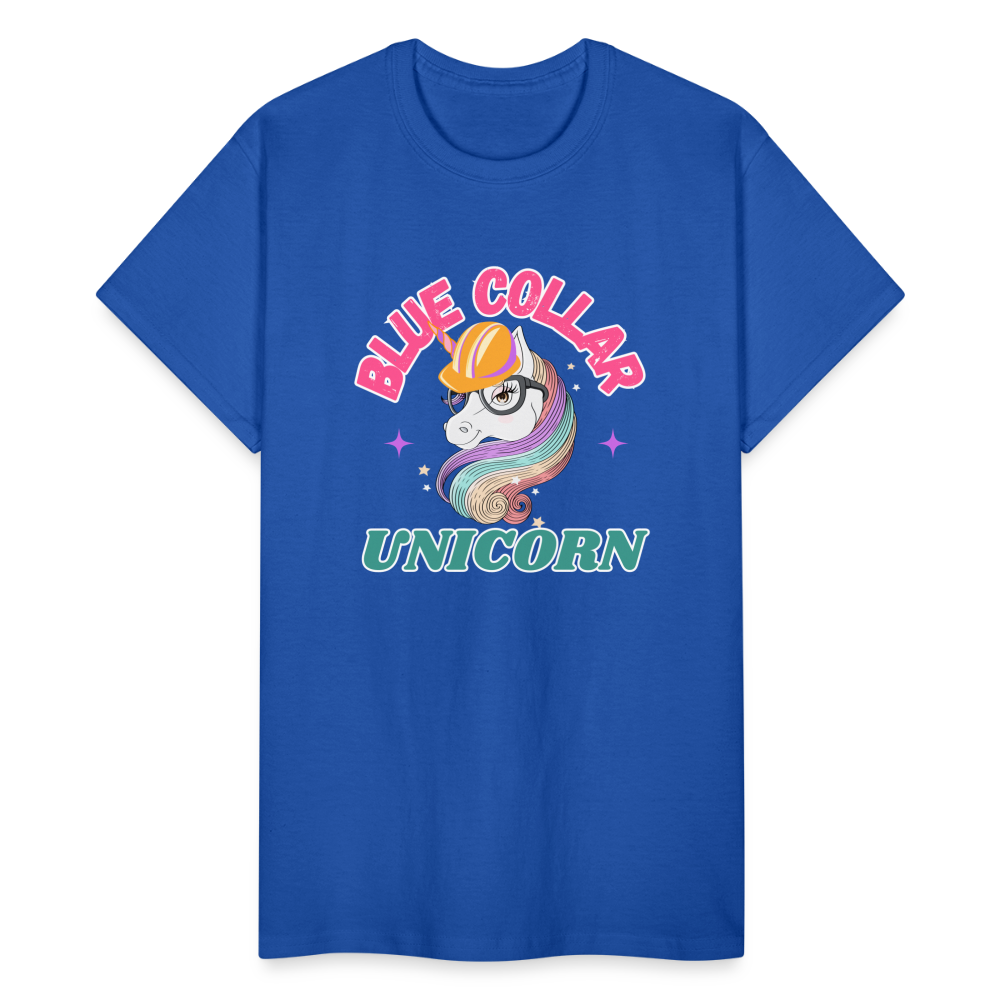 BLUE COLLAR UNICORN Gildan Ultra Cotton Adult T-Shirt - royal blue