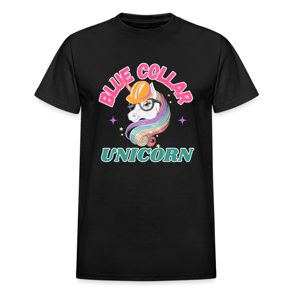 BLUE COLLAR UNICORN Gildan Ultra Cotton Adult T-Shirt - black