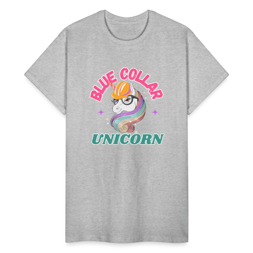 BLUE COLLAR UNICORN Gildan Ultra Cotton Adult T-Shirt - heather gray