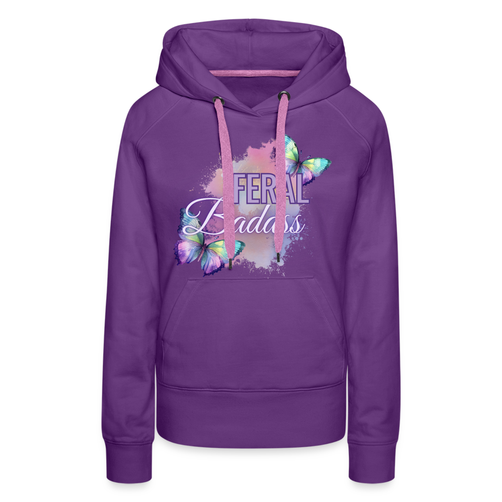 Feral Badass Women’s Premium Hoodie - purple