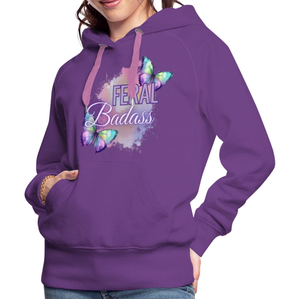 Feral Badass Women’s Premium Hoodie - purple