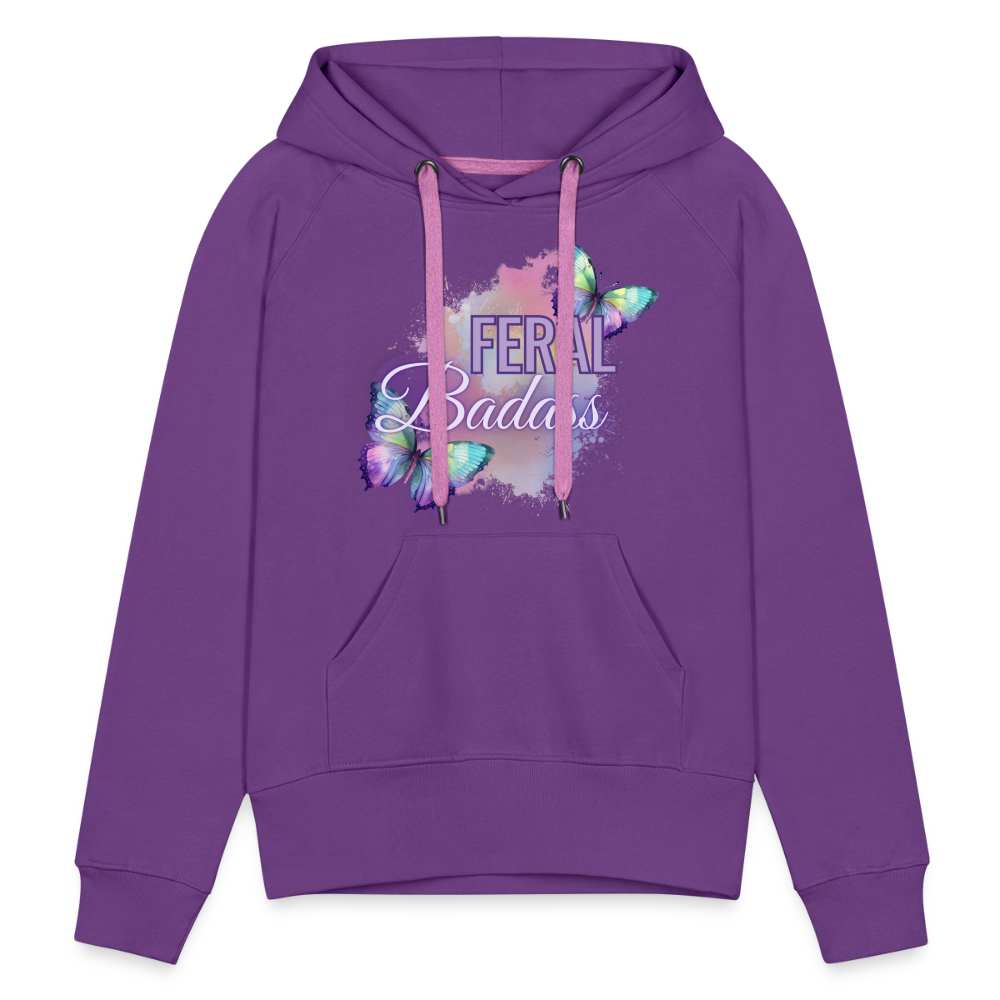Feral Badass Women’s Premium Hoodie - purple
