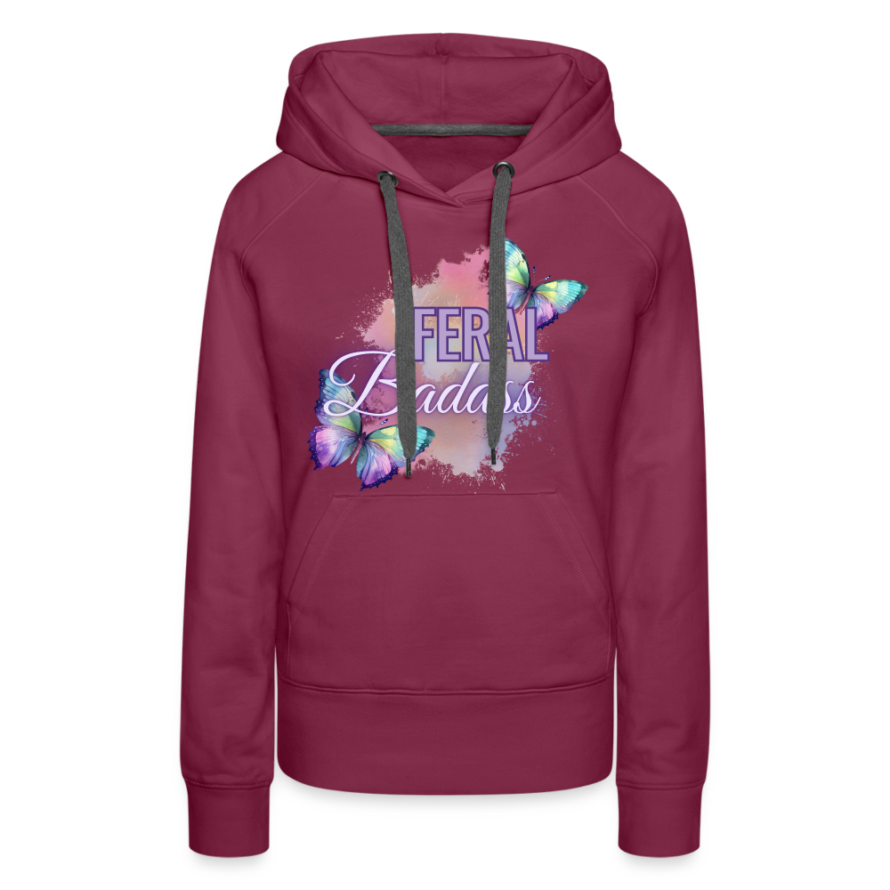 Feral Badass Women’s Premium Hoodie - burgundy